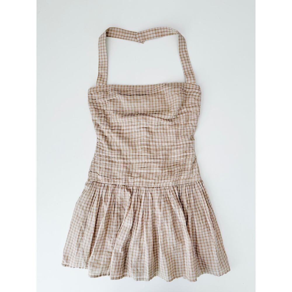 Abercrombie and fitch checkered halter mini dress - size small - Picture 2 of 5